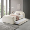 Vanni Ivory White Fabric Upholstered Full Rounded Top Trundle Bed – FM72028IV-F