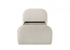 FM72028IV Vanni ivory white fabric upholstered twin rounded top trundle bed