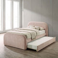 Vanni Pink Fabric Upholstered Full Rounded Top Trundle Bed – FM72028PK-F