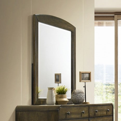 FM72029WN-4PC 4 pc Eastlin walnut finish wood mid-century modern rounded accents queen bedroom set
