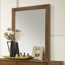 FM72034WN-4PC 4 pc Ripley walnut finish wood mid-century modern low rise queen bedroom set