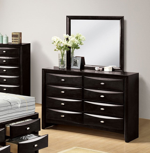 FM7210BK-4PC 4 pc Zosimo black finish rounded front queen captains storage bed with drawers bedroom set
