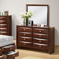 FM7210CH-D Zosimo cherry finish rounded front 8 drawer dresser