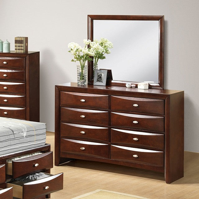 FM7210CH-4PC 4 pc Zosimo cherry finish rounded front queen captains storage bed with drawers bedroom set