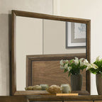 FM7213WN-4PC 4 pc Kirkham walnut finish wood paneled headboard queen bedroom set