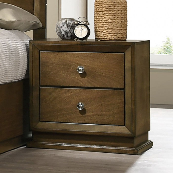 FM7213WN-4PC 4 pc Kirkham walnut finish wood paneled headboard queen bedroom set
