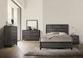 FM7215GY-4PC 4 pc Errico grey wood grain finish wood queen bedroom set