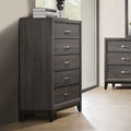 FM7215GY-C  Errico grey wood grain finish wood 5 drawer tall chest