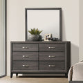 FM7215GY-D Errico grey wood grain finish wood 6 drawer dresser
