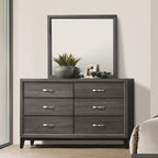 FM7215GY-4PC 4 pc Errico grey wood grain finish wood queen bedroom set