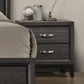 FM7215GY-N  Errico grey wood grain finish wood 2 drawer nightstand