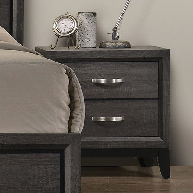FM7215GY-4PC 4 pc Errico grey wood grain finish wood queen bedroom set
