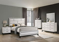 FM7215WH-4PC 4 pc Errico white and grey wood grain finish wood queen bedroom set