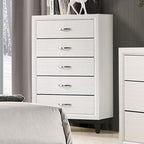 FM7215WH-4PC 4 pc Errico white and grey wood grain finish wood queen bedroom set
