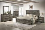 FM7218GY-4PC  4 pc Britonale rustic grey finish wood farmhouse style queen bed set