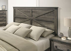 FM7218GY-4PC  4 pc Britonale rustic grey finish wood farmhouse style queen bed set
