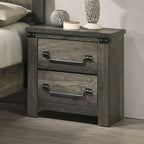 FM7218GY-4PC  4 pc Britonale rustic grey finish wood farmhouse style queen bed set