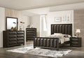 FM7232BR-4PC 4 pc Hexham espresso vertical faceted headboard and footboard queen bedroom set