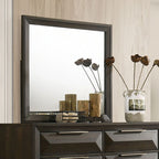 FM7232BR-4PC 4 pc Hexham espresso vertical faceted headboard and footboard queen bedroom set