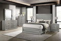 FM7254GY-4PC 4 pc Cassiopeia metallic grey finish wood Glam headboard queen bedroom set