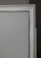 FM7254GY-4PC 4 pc Cassiopeia metallic grey finish wood Glam headboard queen bedroom set