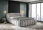 FM7260GY Willa arlo interiors Newquay grey chenille fabric channel tufted queen bed