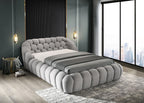 FM7260GY Willa arlo interiors Newquay grey chenille fabric channel tufted queen bed