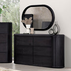 FM73000BK-P-4PC 4 pc Hildesheim black finish wood paneled headboard queen bedroom set