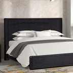 FM73000BK-P-4PC 4 pc Hildesheim black finish wood paneled headboard queen bedroom set