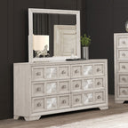FM7368GY-4PC 4 pc Argenthart light gray finish wood decorative sunburst headboard queen bedroom set