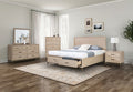 FM7369AK-4PC 4 pc Sandnes light oak finish wood curved panel fronts design queen bedroom set