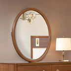FM74000WN-4PC 4 pc Hepburne walnut finish wood mid century modern queen bedroom set built in lighting