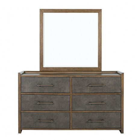 FM74009DW-4PC 4 pc Newent dark walnut finish wood mid century modern faux leather queen bedroom set