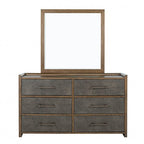 FM74009DW-4PC 4 pc Newent dark walnut finish wood mid century modern faux leather queen bedroom set
