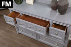 CM7413GY 4 pc Rosdorf park Castile grey finish wood queen bedroom set with storage drawers heron cove