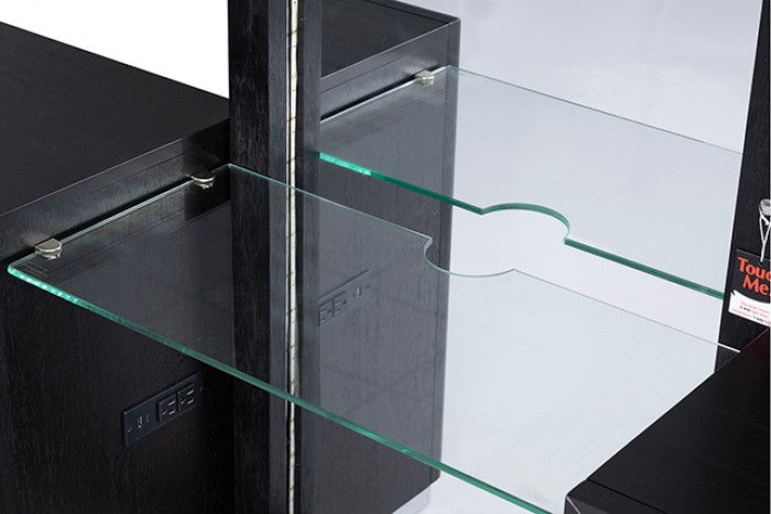 FM7415BK-V 3 pc Ashbourne black finish wood make up bedroom vanity set