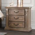 FM7418AK-N  Sevenoaks antique oak finish dentile moldings 3 drawer nightstand