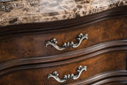 FM7422CH-4PC 4 pc Aquilina brown cherry finish wood tufted faux leather upholstered queen bedroom set Astoria grand