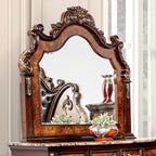 FM7422CH-4PC 4 pc Aquilina brown cherry finish wood tufted faux leather upholstered queen bedroom set Astoria grand