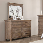 FM7431BR-4PC 4 pc Merthyr antique oak finish wood curved headboard panel queen bedroom set