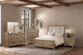 FM7600AK-4PC 4 pc Midhurst natural light oak finish wood fabric tufted headboard queen bedroom set