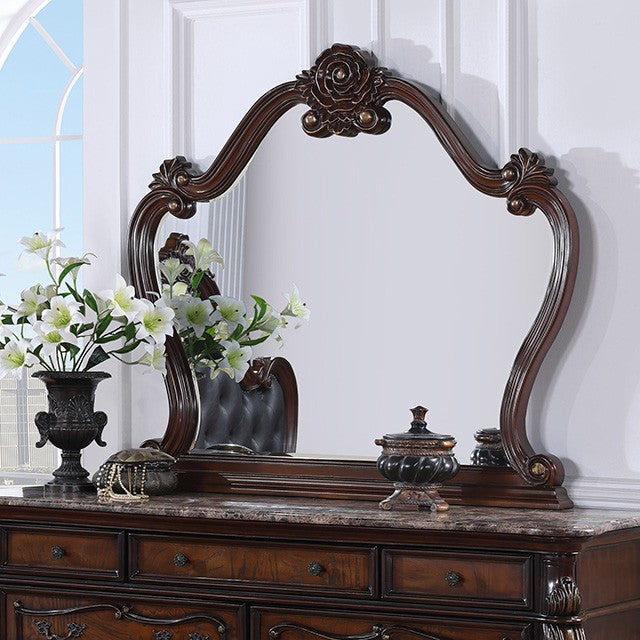 FM7635CH-M Astoria grand Roselli cherry finish wood ornate carved mirror