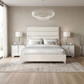 Andriola Silver/White Tufted Fabric Upholstered Queen Bed – FM77005SVWH