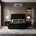 Best Quality Vastano Silver/Black Tufted Fabric Upholstered Queen Bed – FM77009SVBK