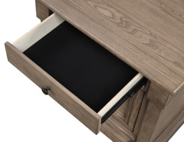 FM7701BR-4PC 4 pc Sheringham weathered grey finish wood shutter style headboard queen bedroom set