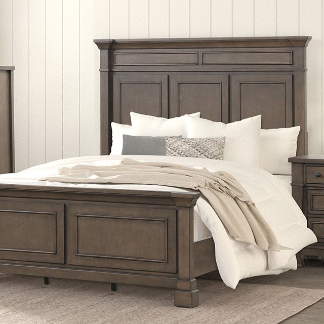 FM7702DB-4PC 4 pc Huddersfield dark walnut finish wood paneled look queen bedroom set
