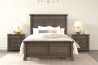 FM7702DB-4PC 4 pc Huddersfield dark walnut finish wood paneled look queen bedroom set