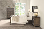 FM7702DB-4PC 4 pc Huddersfield dark walnut finish wood paneled look queen bedroom set