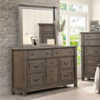 FM7702DB-4PC 4 pc Huddersfield dark walnut finish wood paneled look queen bedroom set