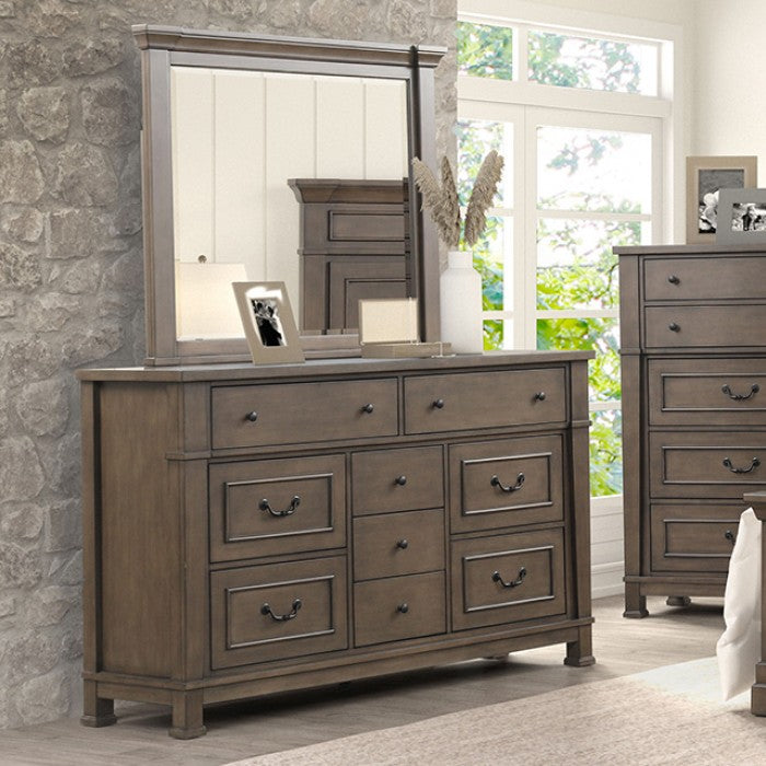 FM7702DB-4PC 4 pc Huddersfield dark walnut finish wood paneled look queen bedroom set